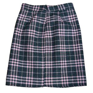 Downeast Basics Pink Plaid Skirt Sz 6 Wool Blend Lined Above the Knee Womens